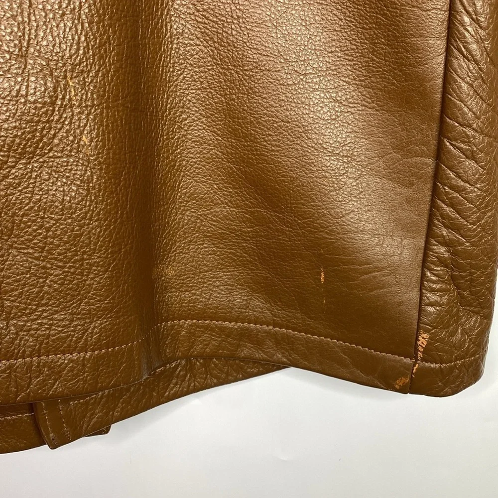 Vintage Lacrosse Glove & Leather Heavy Brown Belted Jacket Men's Small 70s